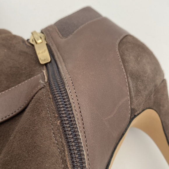 Marc Fisher taupe Peep-Toe Heeled Boots women 8.5 event Casual retro Y2K office - Picture 10 of 15